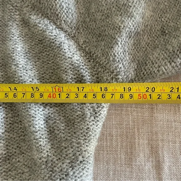 Effortless Cape-Style LUXE Knit Sweater Petite Fit, Heather Gray Soft & Cozy - Picture 11 of 12